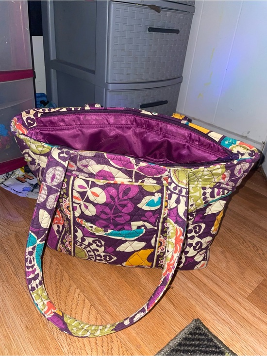 Vera Bradley Handbags - Vera Bradley Quilted Floral Shoulder Bag in Purple with Multicolor Accents